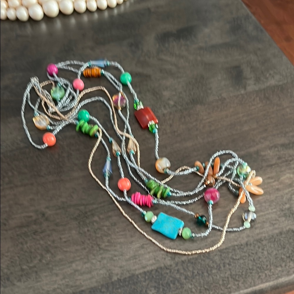 Multicolor Beaded Layered Necklace - Versatile Women's Jewelry